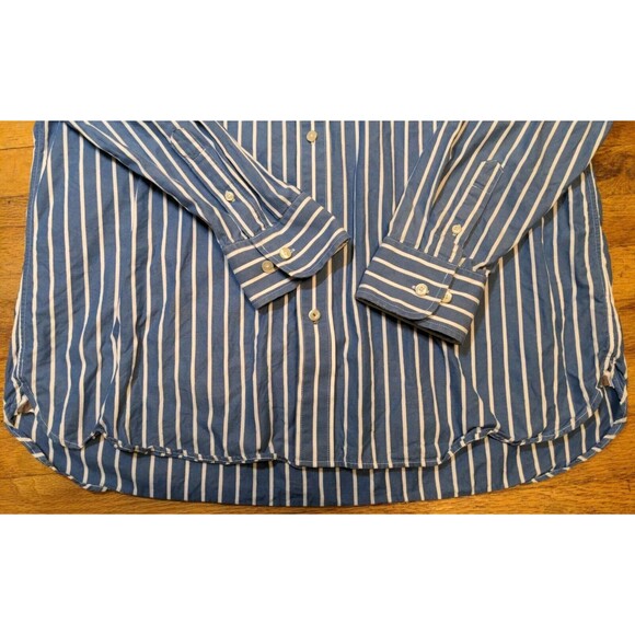 American Eagle Shirt Men's XXL Blue White Blue Stripes Vintage Fit Long Sleeved - Picture 3 of 9